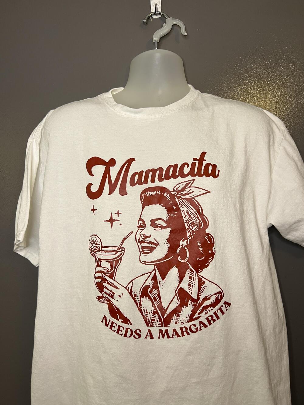 Mamacita Needs A Margarita Shirt Mens XL White Retro Funny Graphic Tee